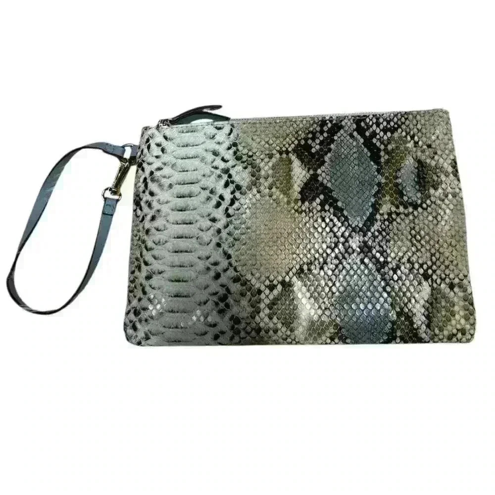 Anne Klein Faux Snake Skin Print Zip Close Wristlet Bag 
NWOT